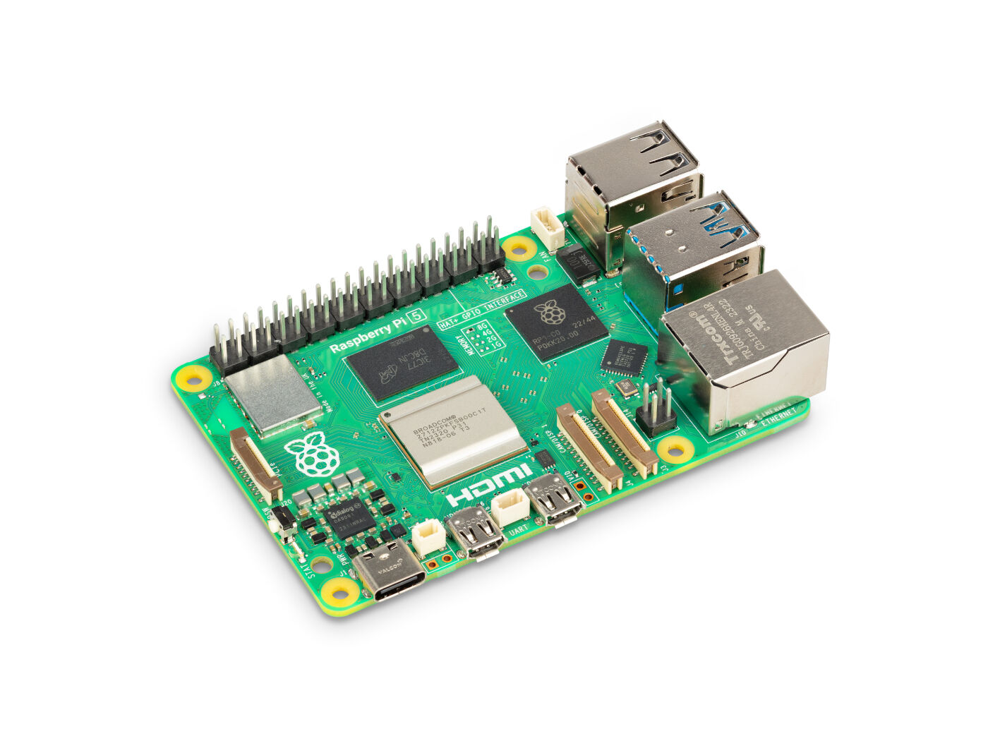 Raspberry Pi 5 8GB Development Computer, 2.4GHz Cortex‑A76, VideoCore VII, Dual 4Kp60, Wi‑Fi ac, BT 5.0, PCIe, GbE