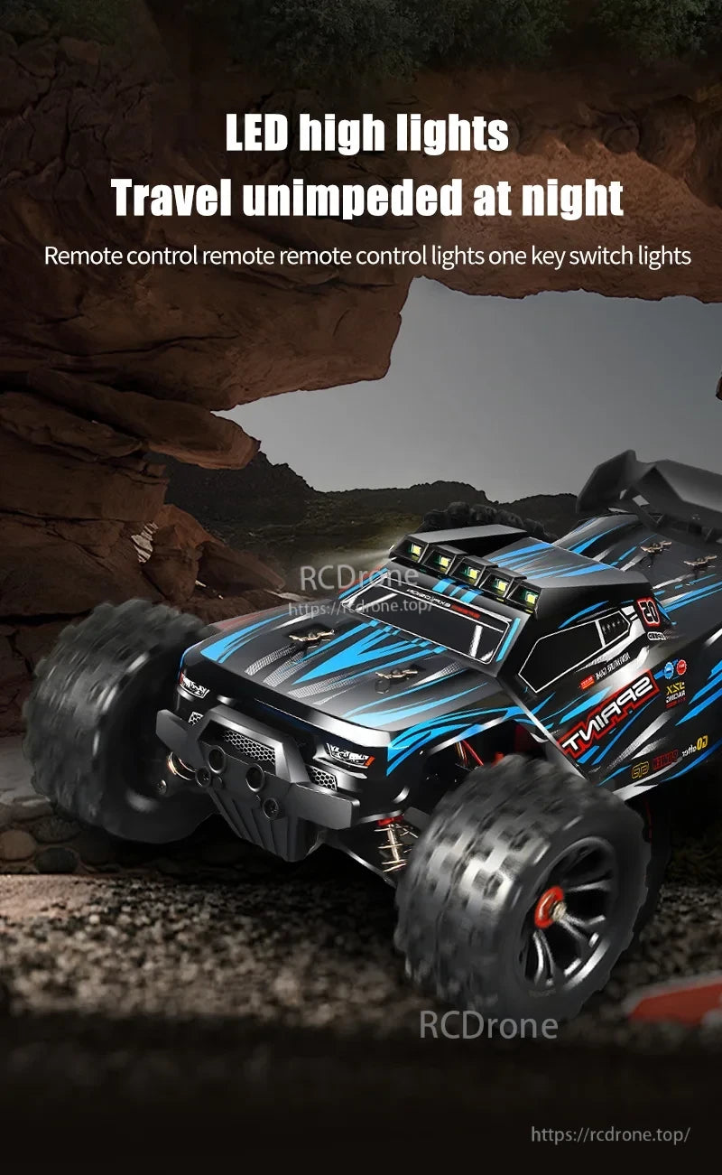 1:16 4WD RC Car, LED lights, remote control, night travel, 4WD RC car