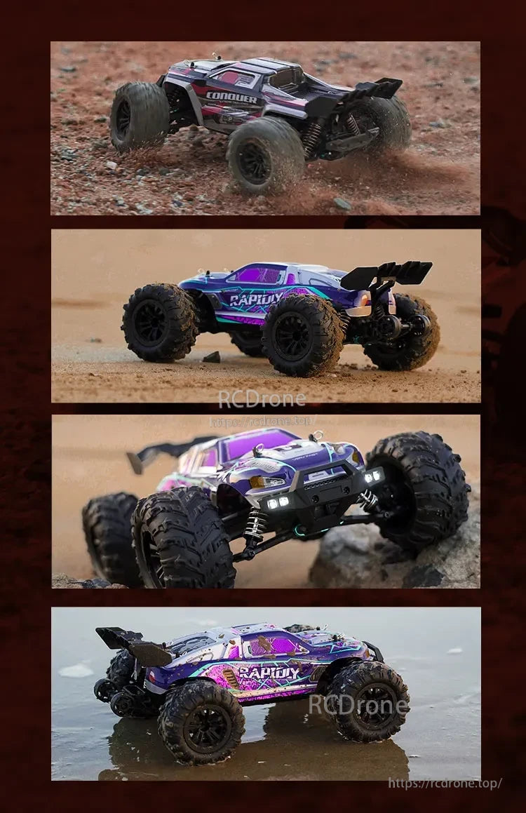 1:16 RC Car, A professional chassis combines nylon and metal components for stability and reduced vibration.