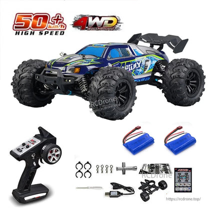 1:16 RC Car Series – 75KM/H Brushless or 50KM/H Brushed 4WD Off-Road Drift Monster Truck with LED Lights, Metal Transmission, and 2.4G Remote Control