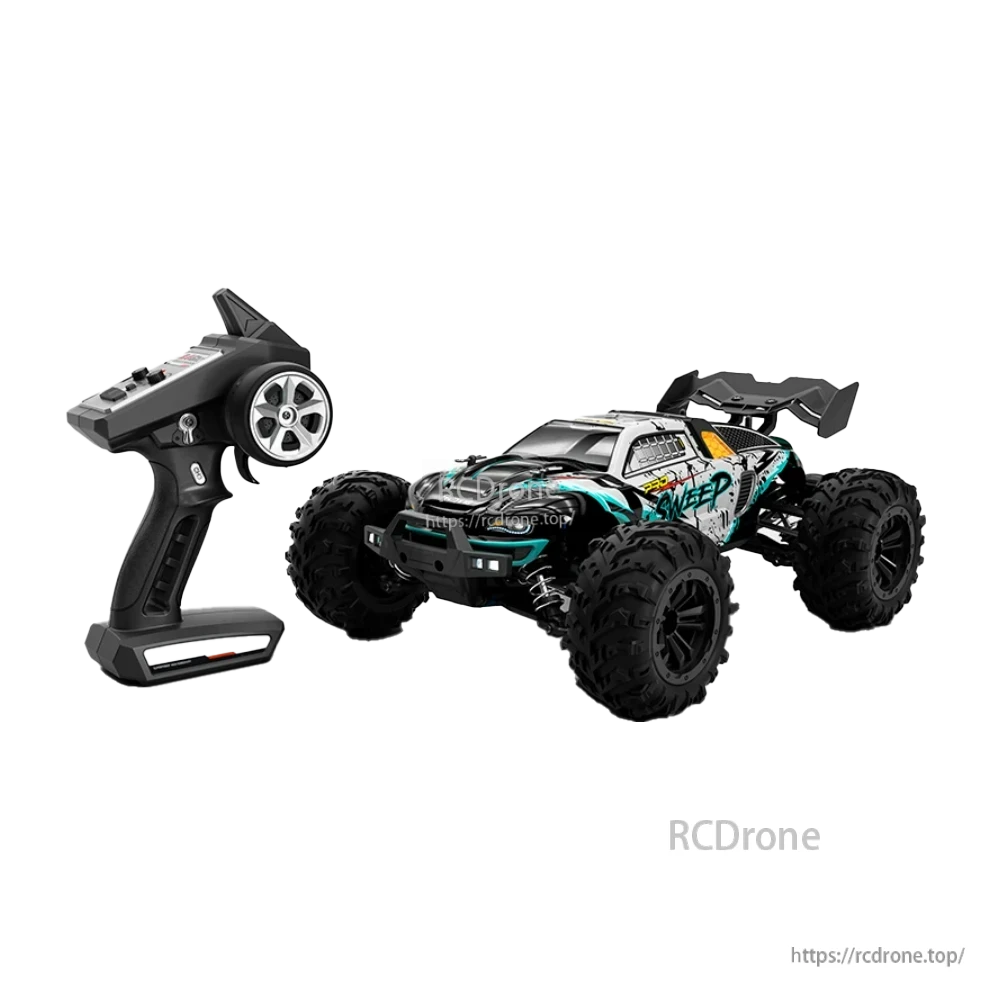 1:16 RC Car, 1:16 RC monster truck with 75km/h brushless or 50km/h brushed motor, 4WD off-road drift, LED lights, metal transmission, and 2.4G remote control.