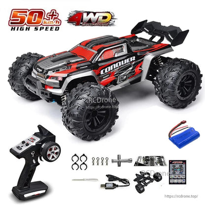 1:16 RC Car, 50+ km/h high speed 4WD off-road monster truck with remote control and accessories
