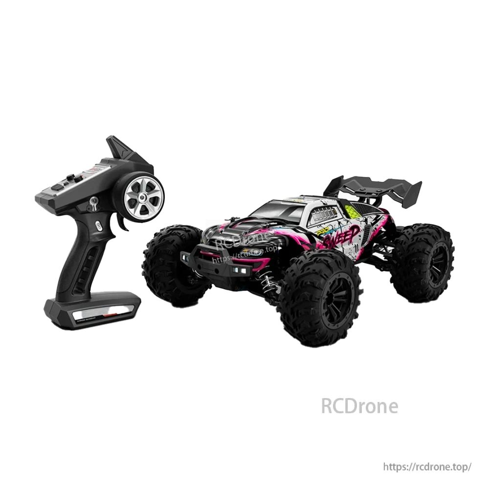 1:16 RC Car, 1:16 RC monster truck with 75 km/h brushless or 50 km/h brushed motor, 4WD, LED lights, metal transmission, and 2.4G remote.