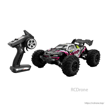 1:16 RC Car, 1:16 RC monster truck with 75 km/h brushless or 50 km/h brushed motor, 4WD, LED lights, metal transmission, and 2.4G remote.