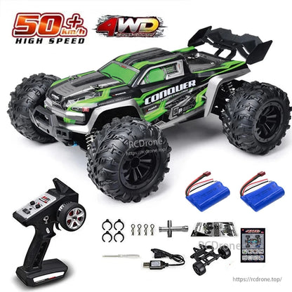 1:16 RC Car, High-speed 4WD off-road monster truck with remote control, batteries, and accessories.