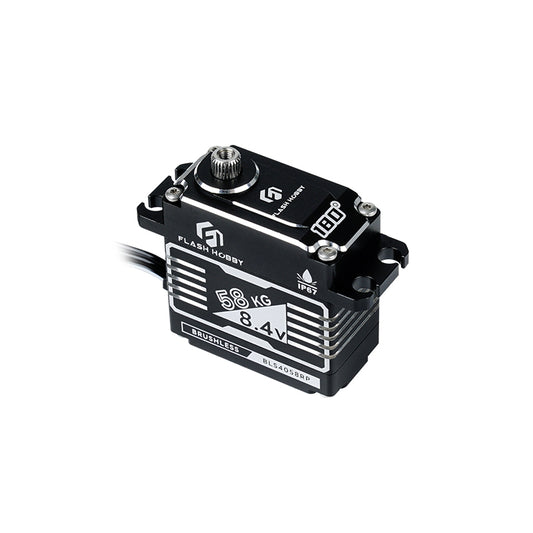 Flashhobby BLS4058RP Servo, Flashhobby BLS4058RP brushless metal servo with 58KG 8.4V and IP67 marking, black case and spline output
