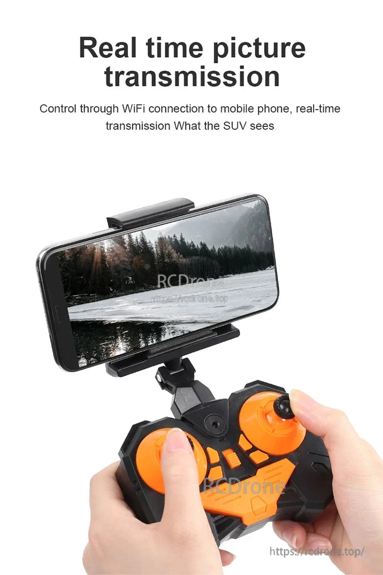 1:18 Rc Car, Real-time video transmission with 1:18 RC car, sending high-definition 2MP footage via WiFi connection.