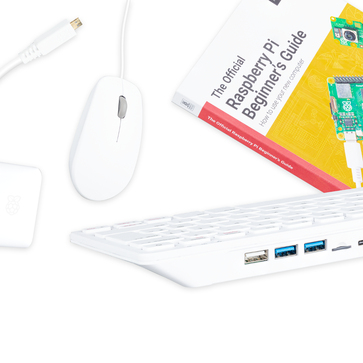 Raspberry Pi 500 Kit - EU Version, 8GB, Dual 4K micro HDMI, 32GB microSD, EU 27W PSU, Mouse & Cable Included