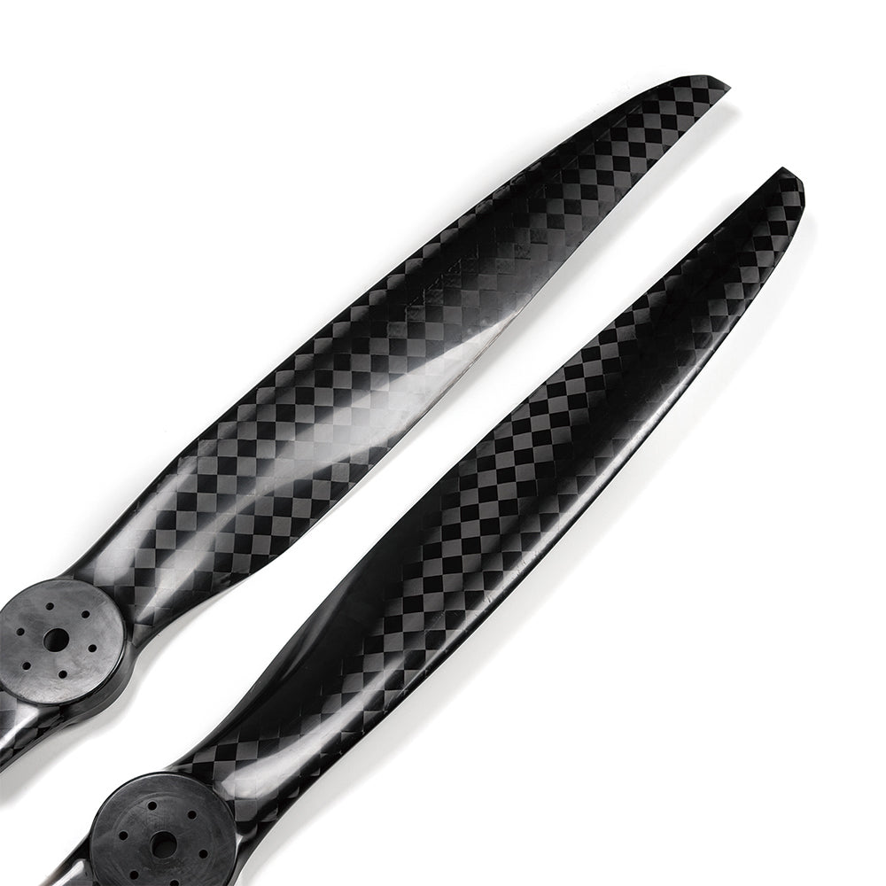 MAD Fluxer Pro 78x30IN Propeller, Pair of MAD Fluxer Pro 78x30IN carbon-fiber propeller blades with black weave finish and pre-drilled hubs