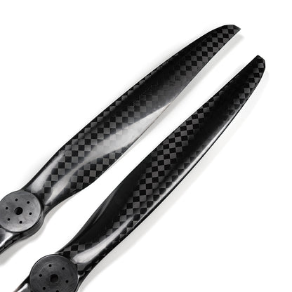 MAD Fluxer Pro 78x30IN Propeller, Pair of MAD Fluxer Pro 78x30IN carbon-fiber propeller blades with black weave finish and pre-drilled hubs