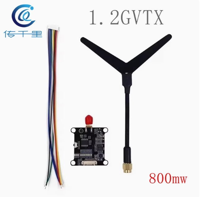 1.2G 1.3G 800mW 8CH VTX. This system operates within 1060-1380MHz. ensuring smooth video transmission for drones. RC vehicles. and FPV applications.