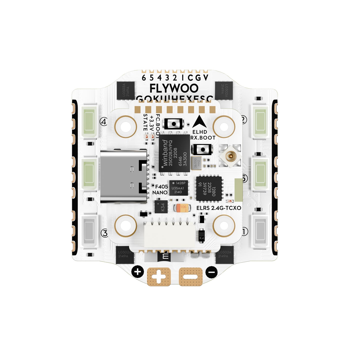 Flywoo GOKU HEX GN405 Nano HD 20A 堆疊 V3 飛控/電調組，TCXO ELRS 2.4G，O3/O4 插頭&P播放