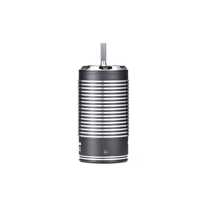 MAD Runner4990 RC car brushless motor with finned aluminum can and protruding shaft on a white background