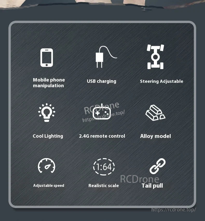 1:64 Mini Alloy RC Car with USB Charging and Remote Control