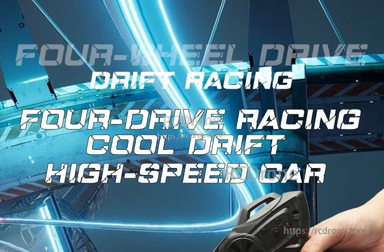 1/64 RC Car, Four-wheel drive drift racing high-speed RC car with cool drift performance