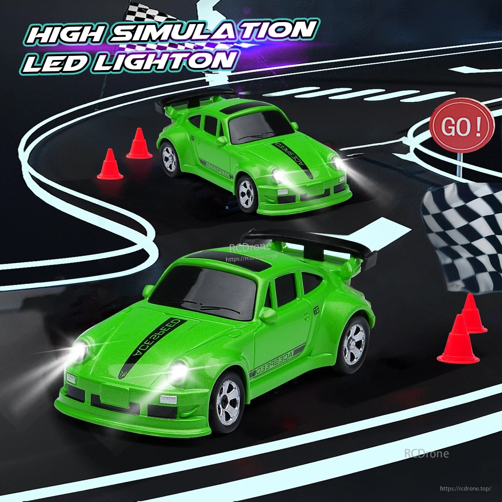 1/64 RC Car, This is a compact and powerful mini racing model designed for high-speed drifting.