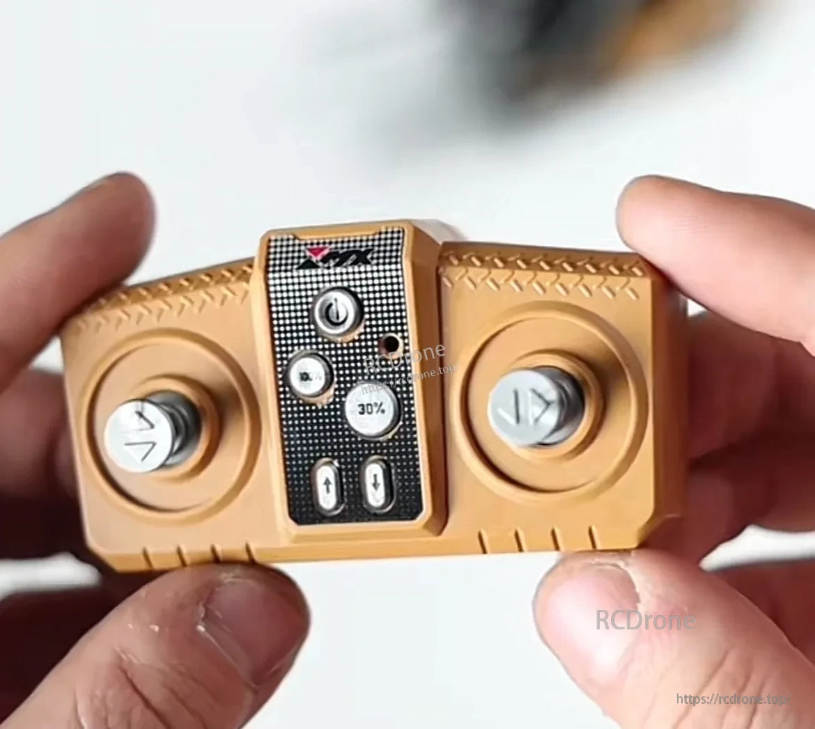 1/64 RC Forklift, Remote control operates vehicle and forklift, ideal for tabletop use.