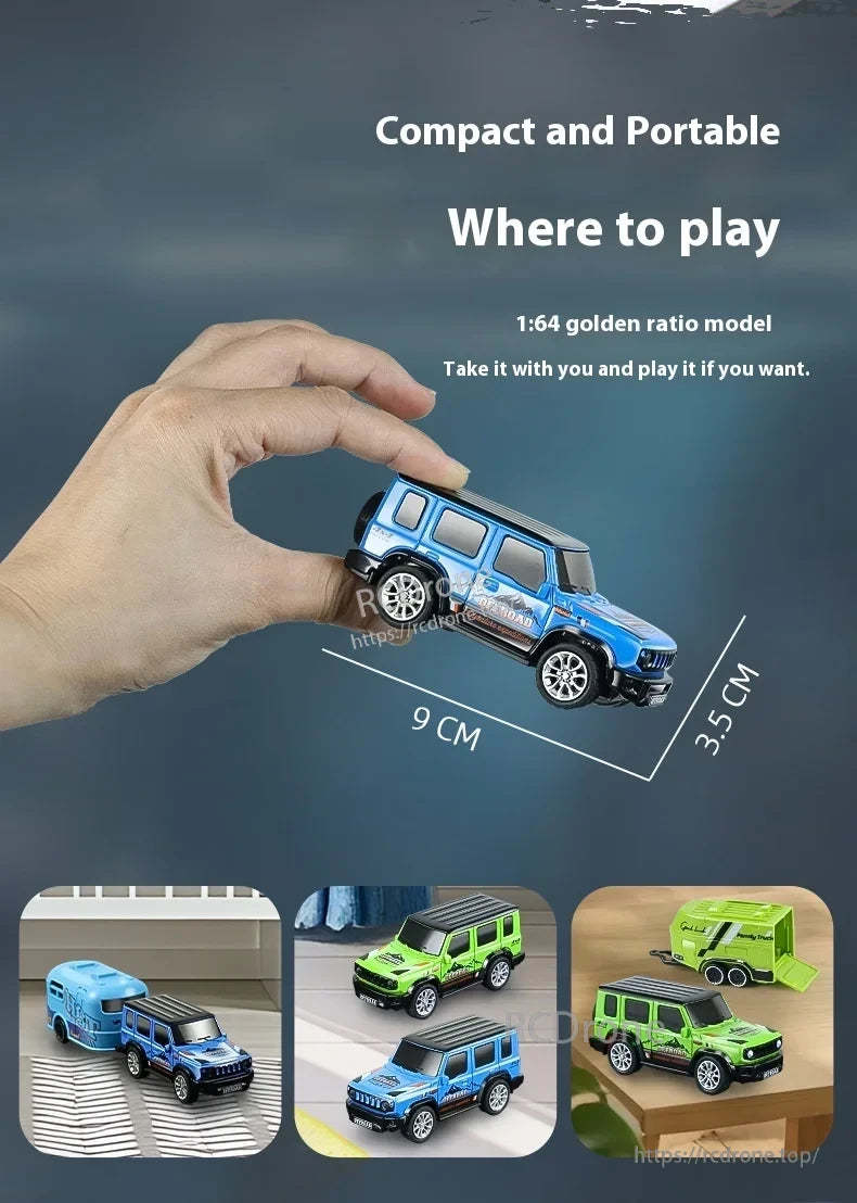 1:64 Mini Alloy Rc Car, Mini 1:64 alloy RC car, 9x3.5cm, portable, detailed design, vibrant colors, realistic features—perfect for fun anytime. (24 words)