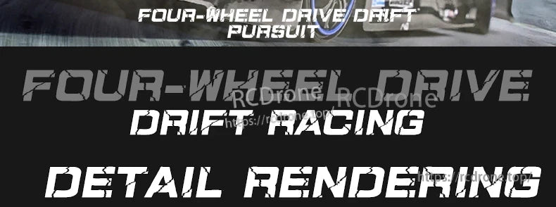 1/64 RC Car, Drift racing detail rendering pursuit with four-wheel drive