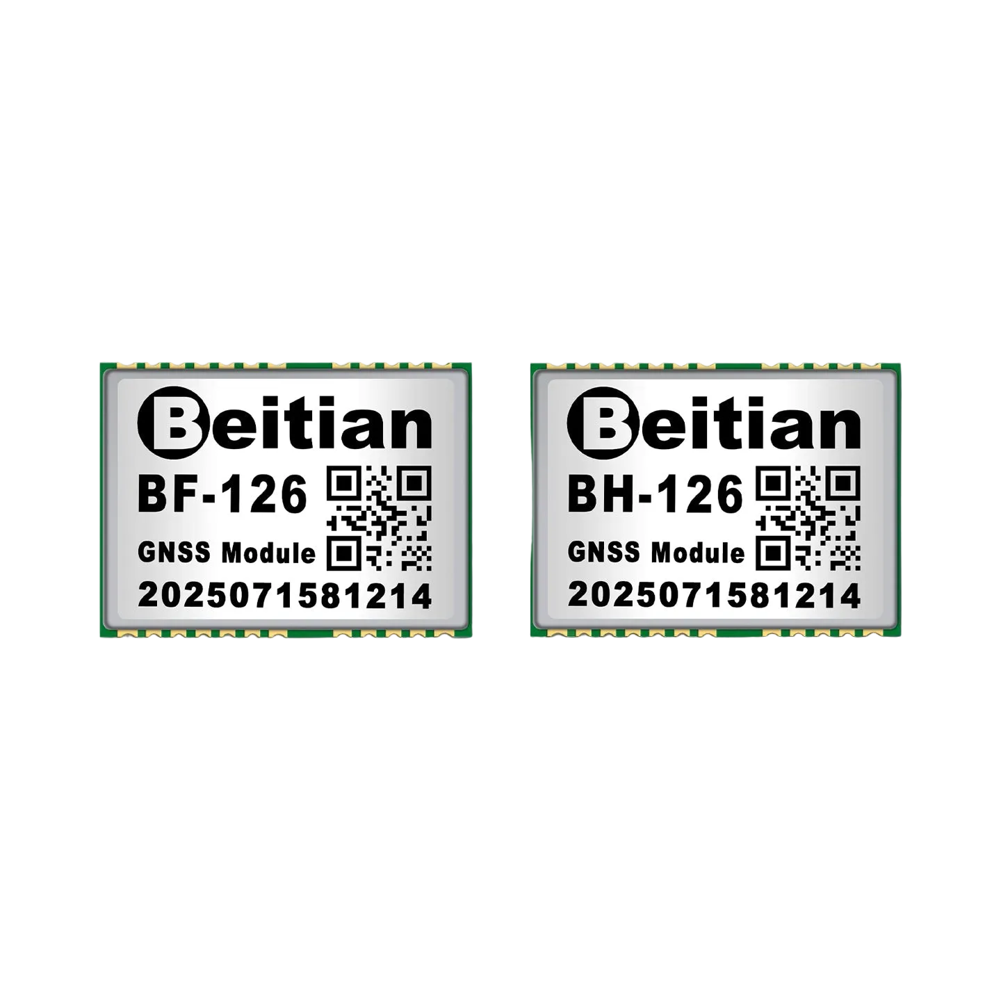Beitian 126/190 series GNSS module variants BF-126 and BH-126 shown front view