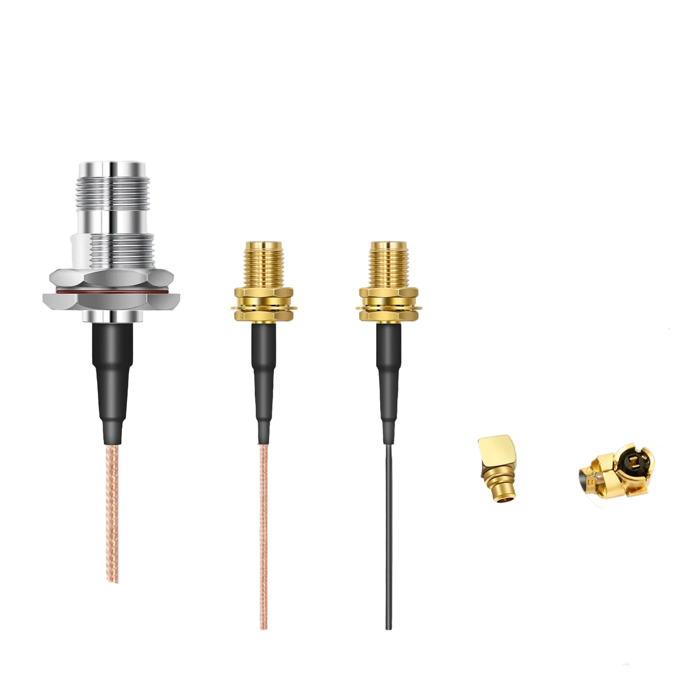 Beitian Coaxial RF Adapter Cable connector options, bulkhead RF ends and small IPEX plugs