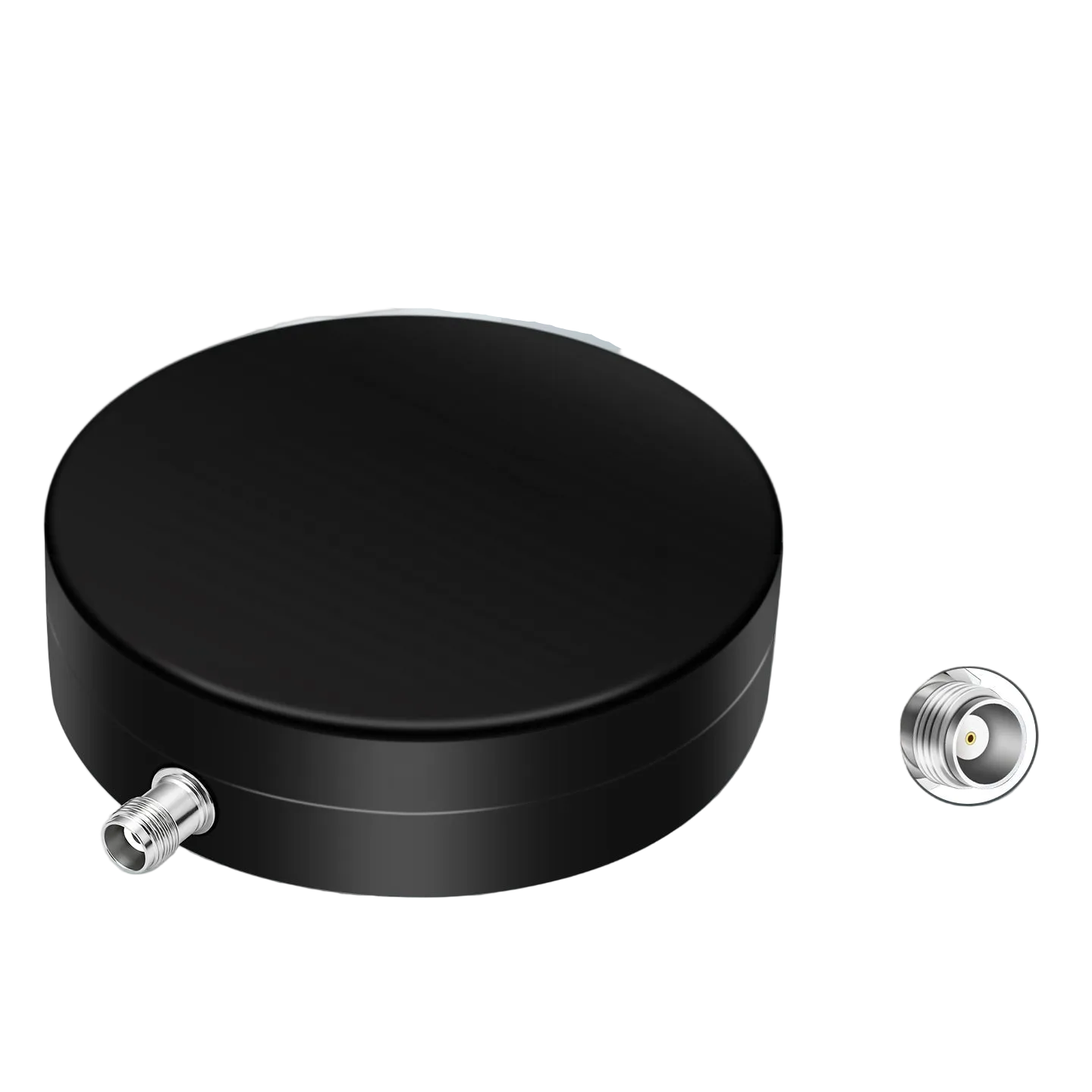 Beitian BT-132STK full-frequency RTK GNSS antenna, round black puck with TNC-K connector