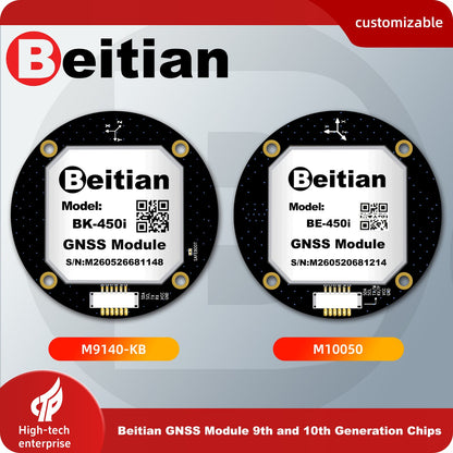 Beitian BE-450i BK-450 GNSS GPS customizable dual module comparison graphic