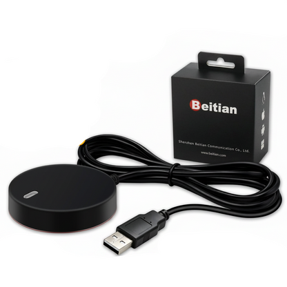 Beitian BK-609U USB GNSS mouse receiver with 2 m cable and retail box, black puck GPS antenna