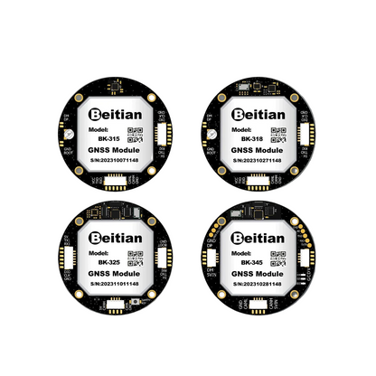 Beitian M9 M9140 GNSS CAN module series overview showing BK-315, BK-318, BK-325 and BK-345 boards