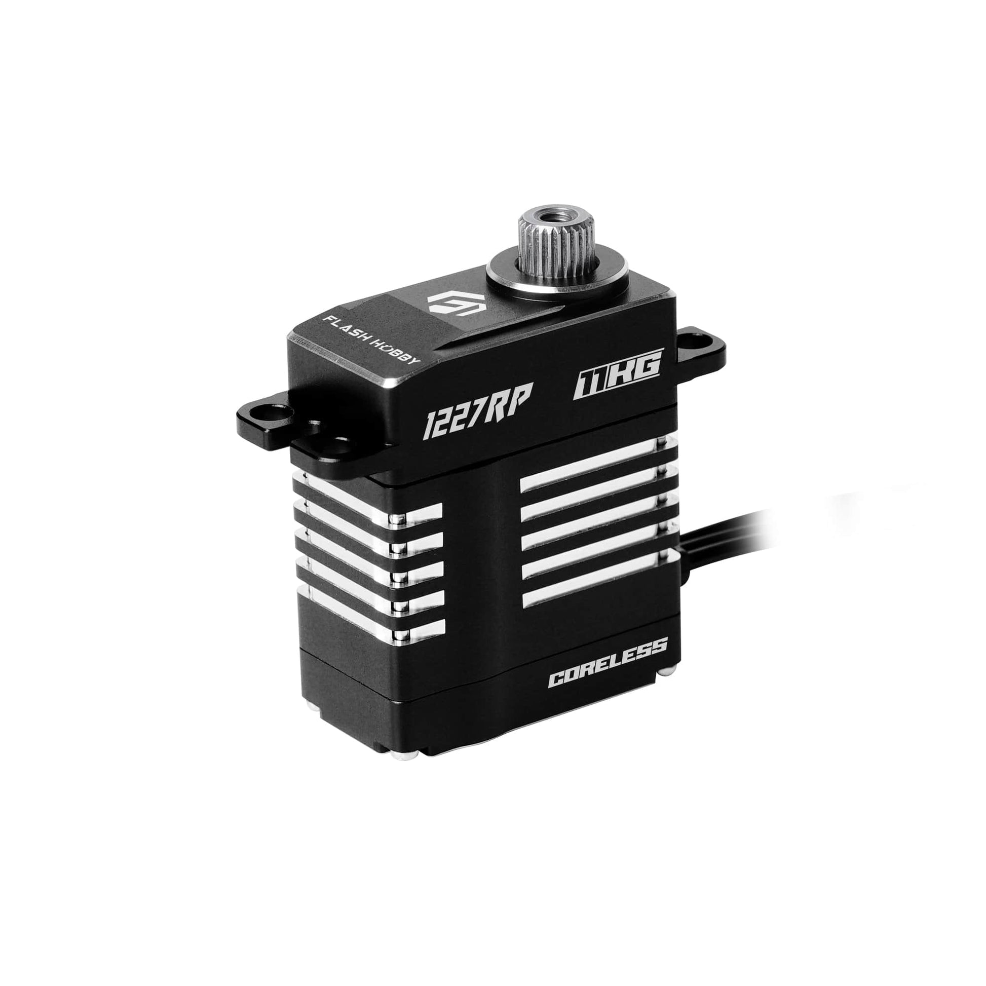 Flashhobby 1227RP 11KG coreless digital servo in black metal case with splined output shaft and lead wire