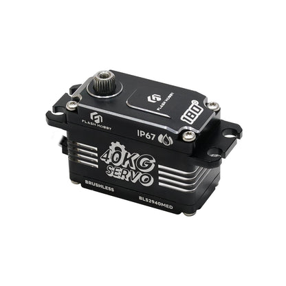 Flashhobby BLS2940MED brushless low-profile digital servo with metal case, 40KG marking and IP67 label