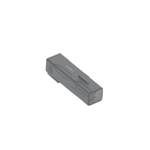 CaddxFPV Protos 2S Battery angled top view, gray Li-ion pack with CaddxFPV logo