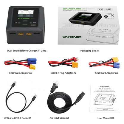 Ovonic X1 Ultra Bluetooth Smart Charger AC 300W / DC 700W 16A 1S-6S LiPo LiHV LiFe NiMH for RC FPV
