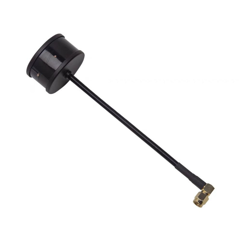 SKYZONE 1.2G circular polarized omni antenna, 90° type, black puck with coax lead and SMA connector