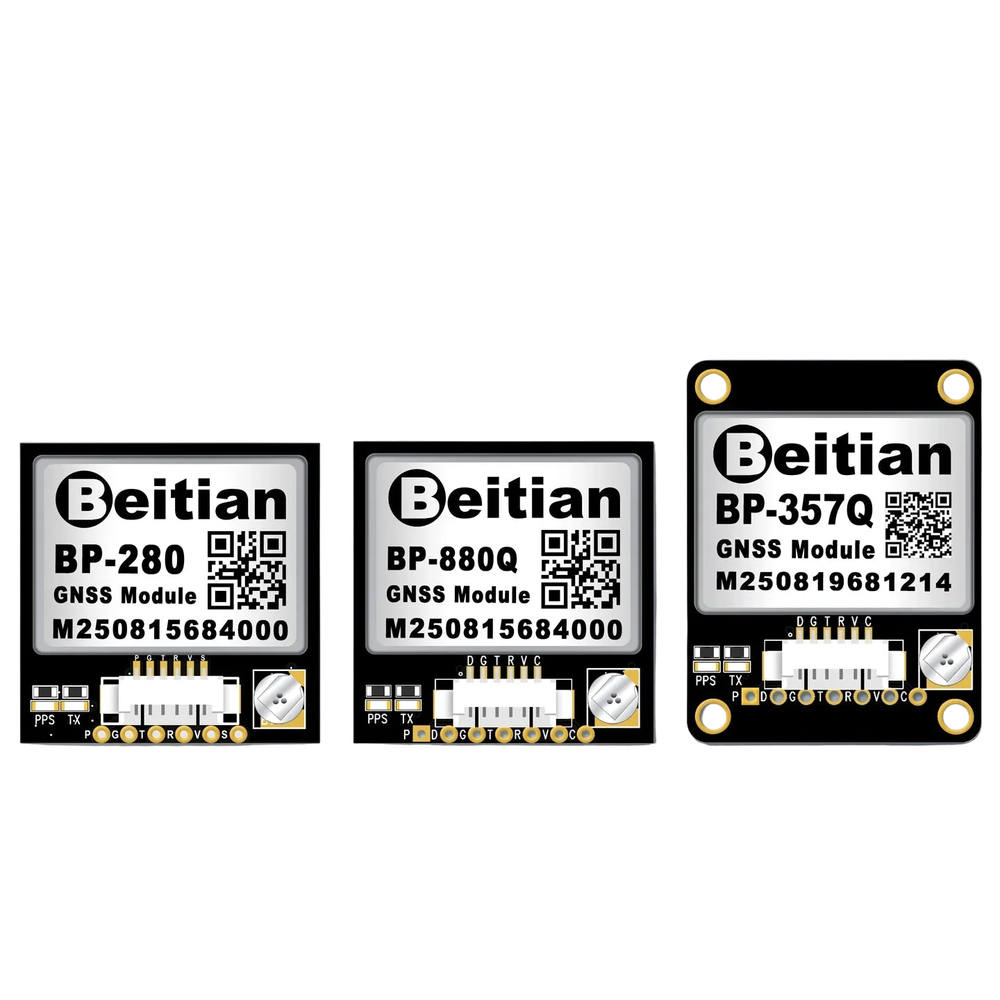 Beitian RTK integrated positioning module lineup for vehicle control, BP-280 and BP-357Q GNSS boards