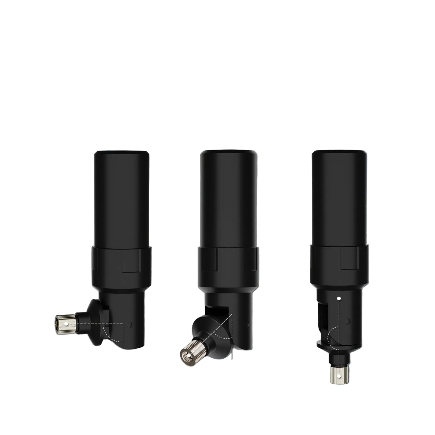 Beitian BT-564 foldable quadrifilar helical GNSS antenna with SMA-J connector, shown at 90°, 45°, 180°