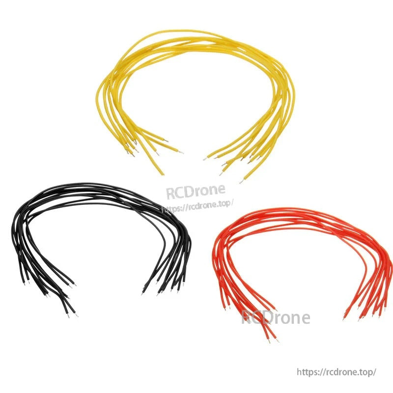10pcs silicone wire cable set with pre-cut leads in red, black, and yellow for RC model DIY wiring
