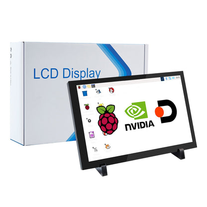 10.1-inch IPS capacitive touch screen display on desktop stand with LCD Display retail box