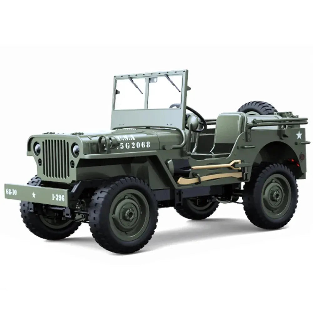 JJRC C8815 1/10 WILLYS JEEP RC Car, 4WD RTR Military Crawler with LED, 2.4G 60m Range, 34.5×16×17.5cm, 7.4V Lithium