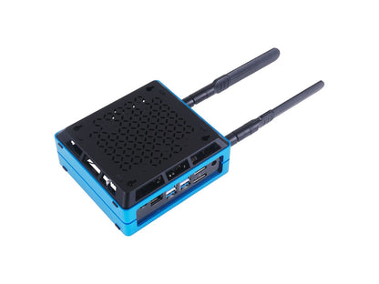 Jetson SUB Mini PC‑Blue with Jetson Xavier NX, JetPack 4.6, 128GB NVME SSD, dual‑band WiFi, aluminium case & fan