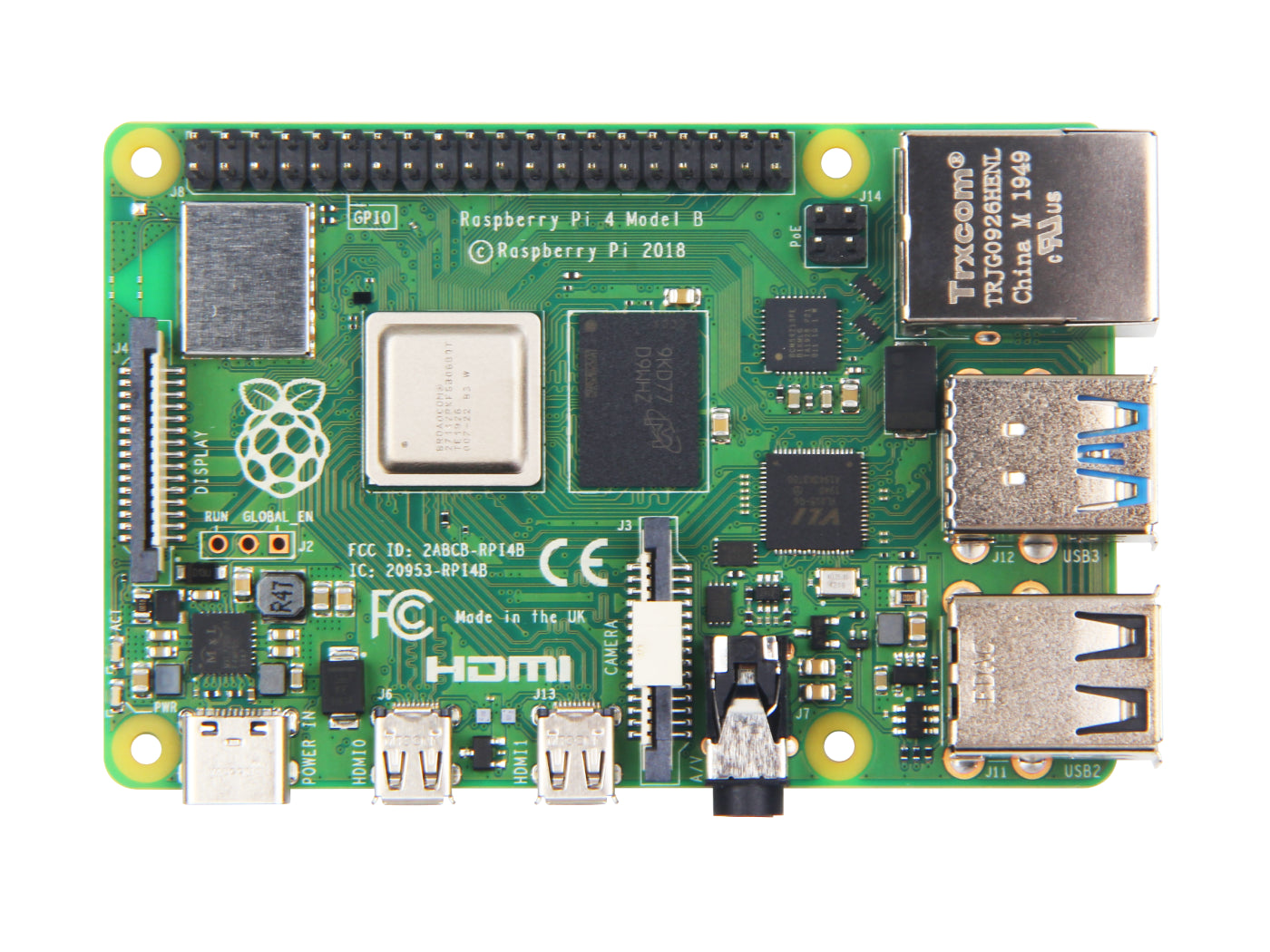 Raspberry Pi 4 Computer Model B 2GB V1.2 – 1.5GHz Quad‑Core, Dual 4K micro‑HDMI, WiFi AC, BT 5.0, USB 3.0, GbE