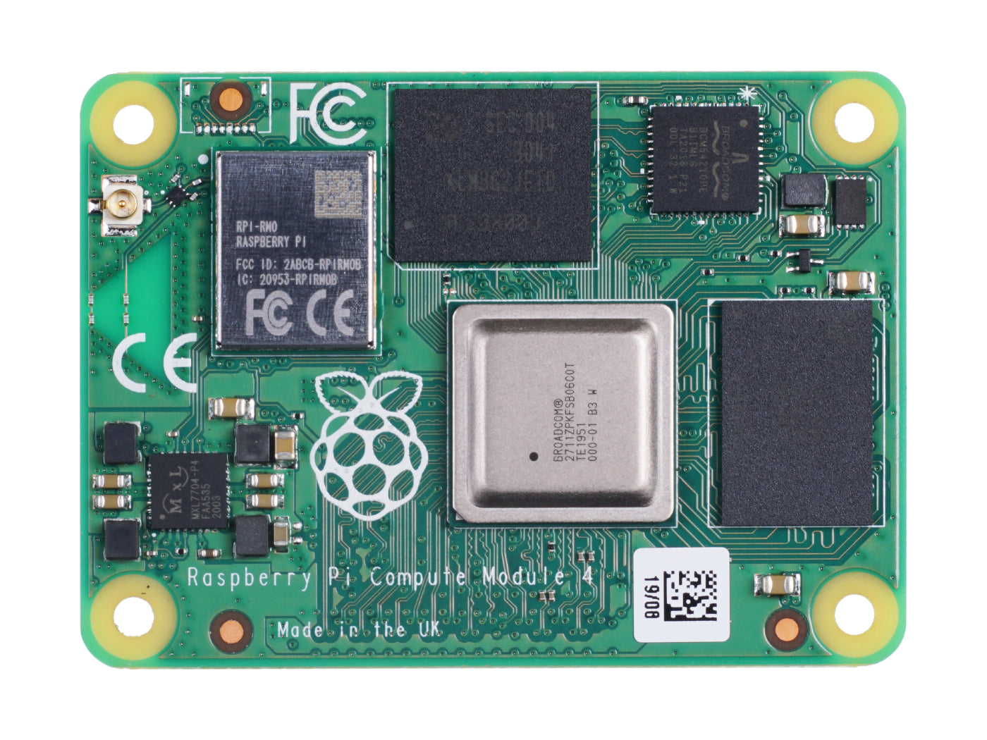 Raspberry Pi Compute Module 4 (CM4108032), 8GB LPDDR4, 32GB eMMC, Dual 4K Display, 2.4/5GHz Wi‑Fi & BT 5.0
