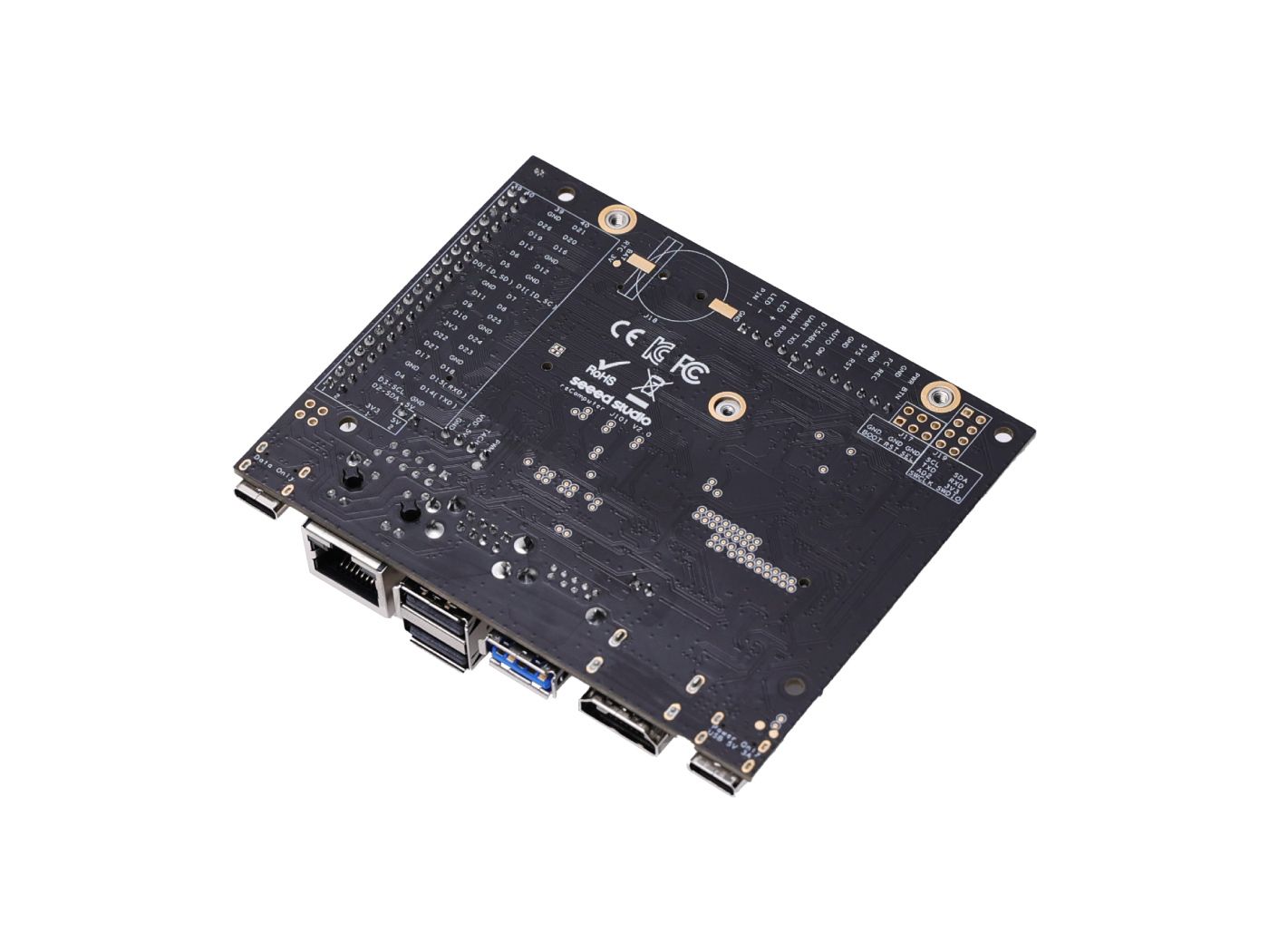 reComputer J101 Mini Extension Board for Jetson Nano – HDMI 2.0, GbE, USB 3.0/2.0, 2x CSI, M.2 Key E, microSD, 5V/3A
