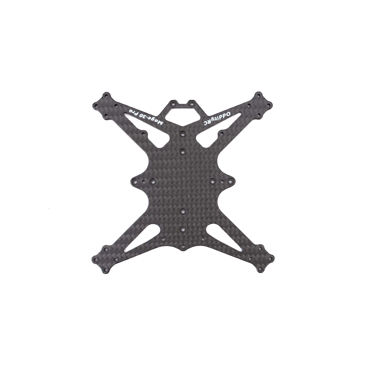 OddityRC Mage Pro carbon fiber main frame plate replacement, X-shaped center plate with mounting holes
