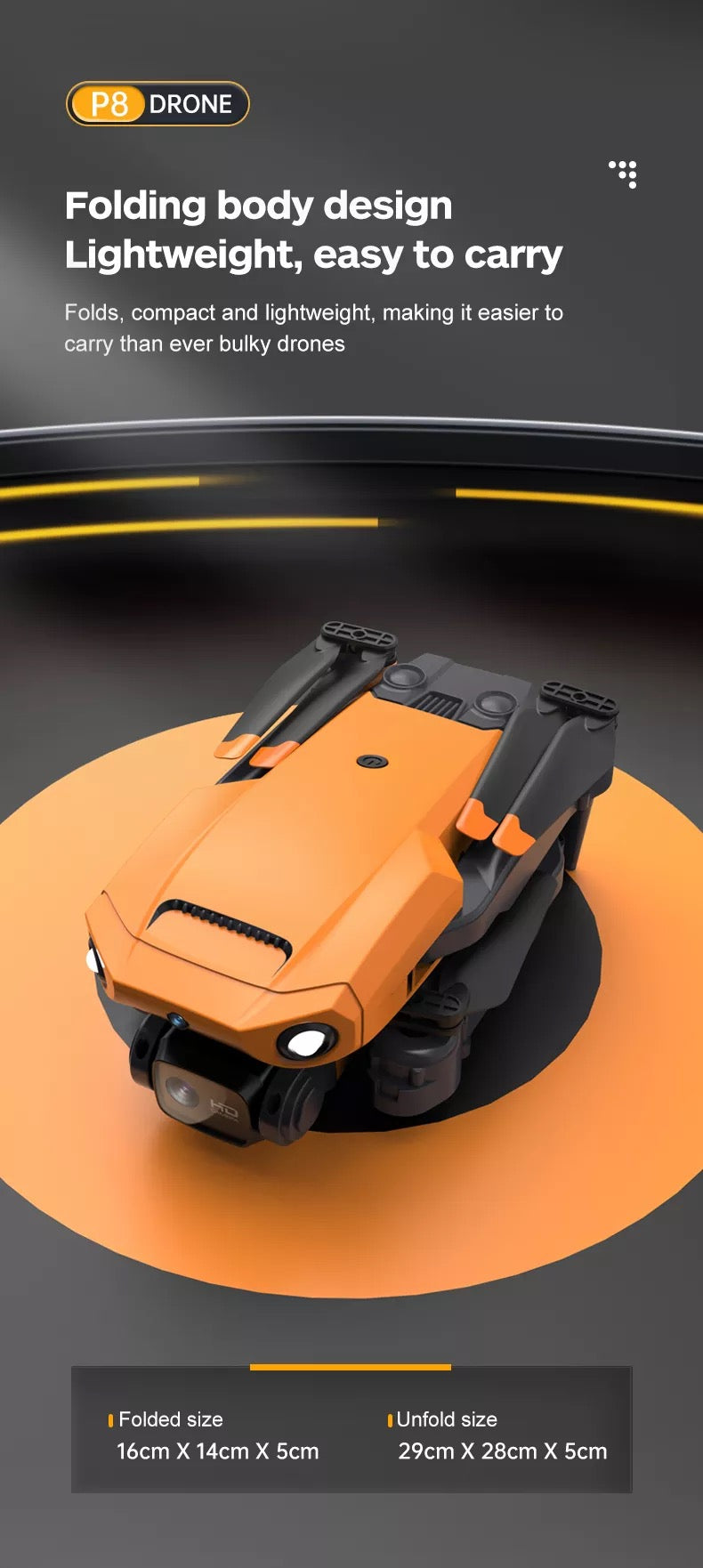 P8 Drone - 8k Hd Dual Cameras Esc Four Side Obstacle Avoidance Optical flow Position Hover Quadcopter Mini Drone 25 P8 Drone, p8 drone folding body design lightweight; easy to carry folds