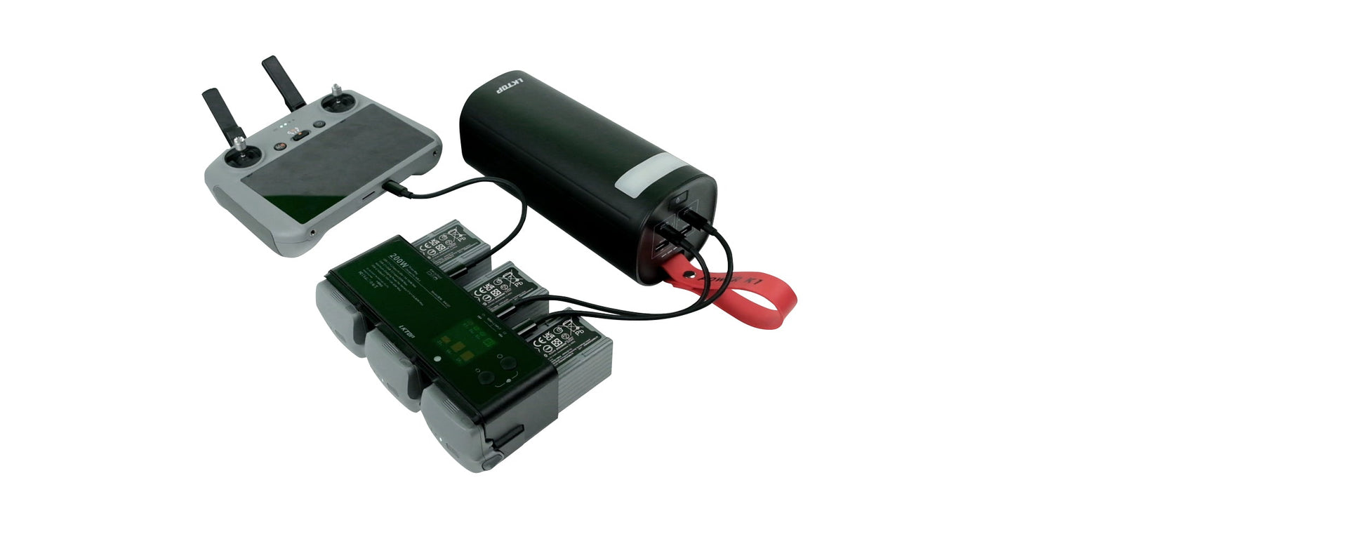 LKTOP K1 Power Bank 60000mAh, Dual 100W USB‑C + 2 USB‑A, 200W Max, LFP Cell, 4‑Device Charging, Side LED Light