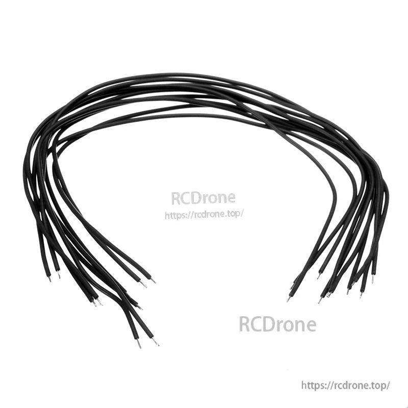 Black silicone wire set bundle with multiple leads and stripped ends