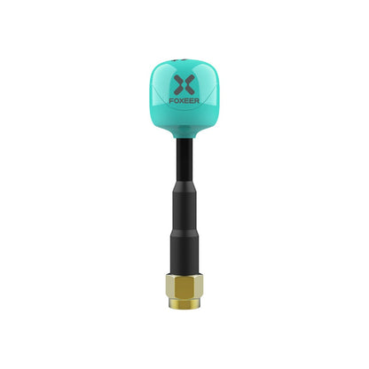Foxeer Lollipop 4 Plus 5.8GHz FPV omni antenna with teal cap, black stem, and SMA connector