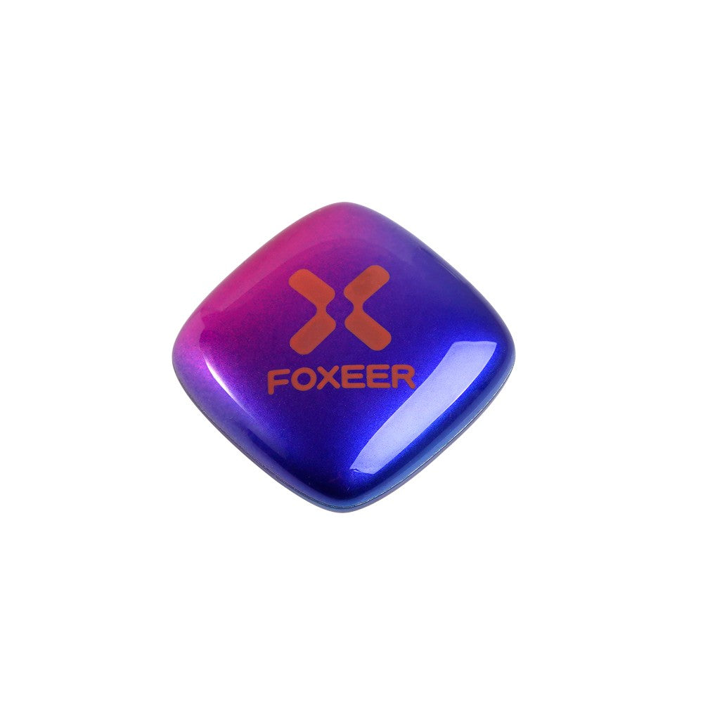Foxeer Echo 2 patch antenna with purple-blue square housing and Foxeer logo