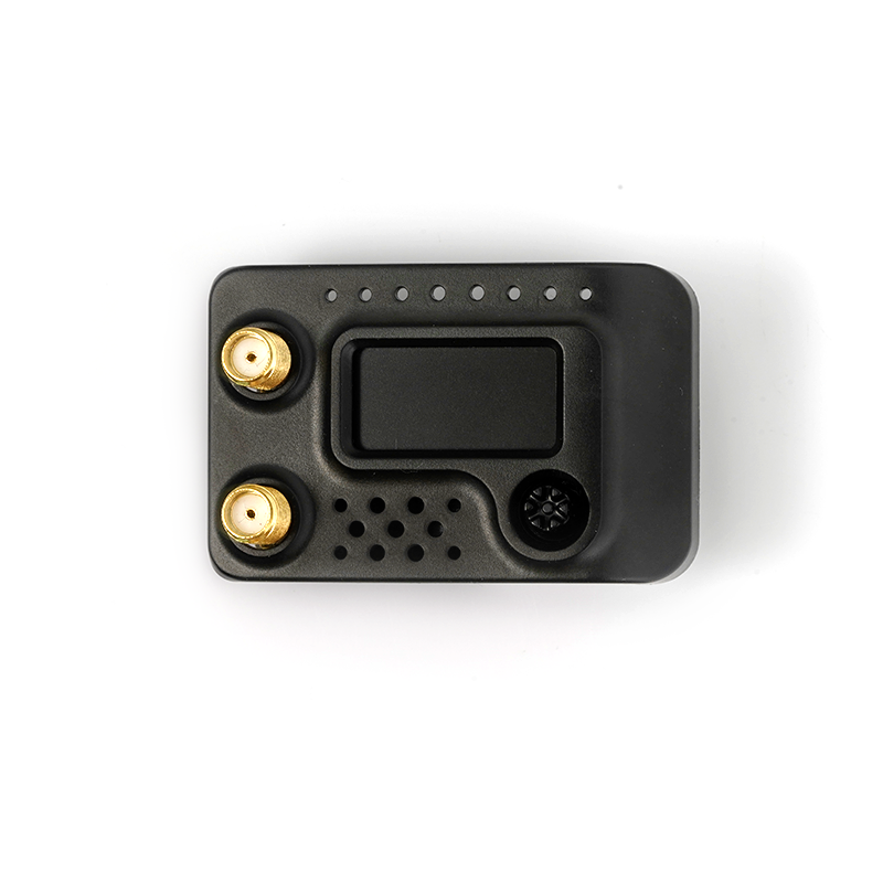 Foxeer Wildfire Lite FPV goggle receiver module with dual SMA antenna ports and built-in OLED screen